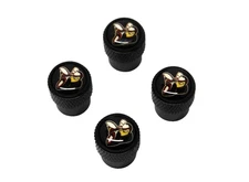 Scat-Pack Black on Black Aluminum Tire Valve Stem Caps FULL COLOR