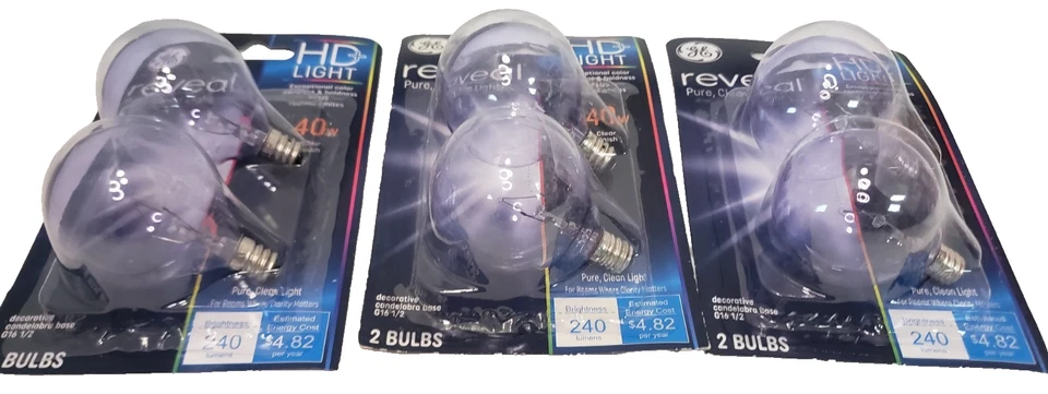 GE Reveal 2-Pcs Set HD+ LED 40 Watt G16.5 Globe Bulbs, Clear- 3 Pack - Image 2 of 3