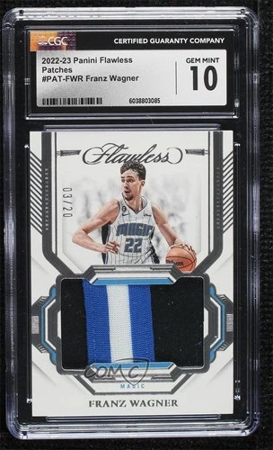 2022-23 Panini Flawless Patch /20 Franz Wagner #PAT-FWR CGC 10 Gem Mint Patch
