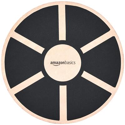 Amazon Basics Wood Wobble Balance Trainer Board, Black NO BOX