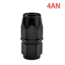 4AND Straight Swivel Hose End Fitting Adaptor For Oil Fuel Line Black Aluminum