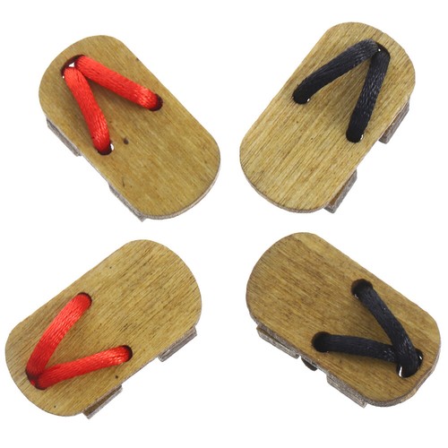 2 Pairs Mini Clog Shoes Child Dollhouse Miniature Slippers Adornment for - Imagen 10 de 12