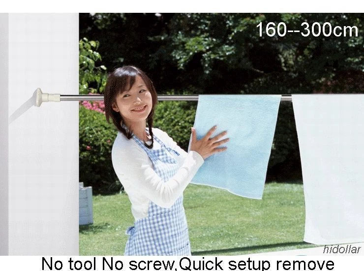 TOOL FREE EXTENDABLE TELESCOPIC HANGER WARDROBE CURTAIN ROD TOWEL