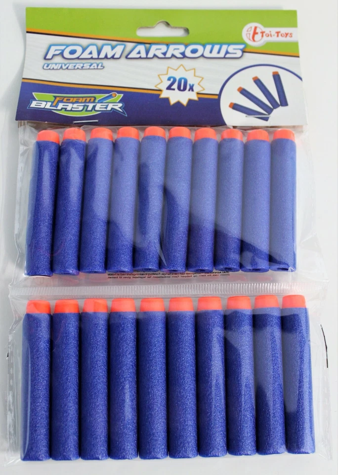 20 Stück Munition Soft Darts Pfeile für Nerf® Guns Foam Blaster von Toi Toys™