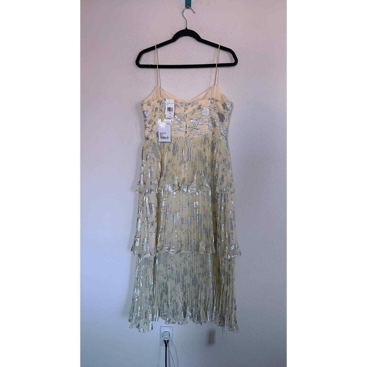 midi dress with bow Jacquard Floral Miley Bow Midi Dress Large / Blue