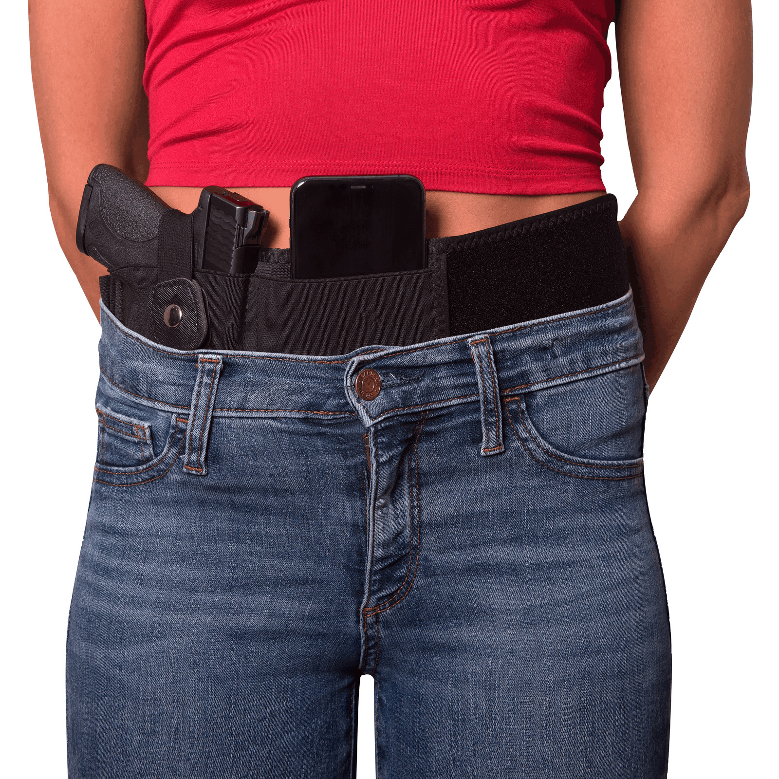 Belly Band Holster Concealed Carry Gun Wrap Holster Elastic Waist Large