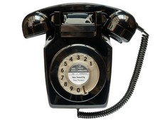 Vintage 1970s GPO 741 Wall Dial Telephone - Black - Fully Refurbished