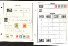 New Guinea Stamp Collection on 4 Scott International Pages, 1925-1939