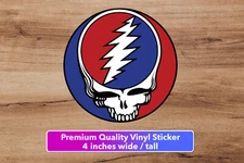 Steal Your Face Grateful Dead Head stealie 4” Premium Vinyl Sticker Jerry Garcia