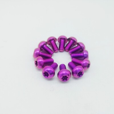 12Pcs Purple Titanium Ti M5x10mm Screws Torx T25 Titanium Disc Brake Rotor Bolts