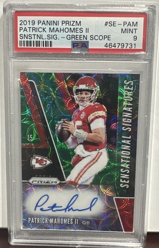 2019 Prizm Patrick Mahomes Sensational Signatures Green Scope Auto  03/15 SE-PAM
