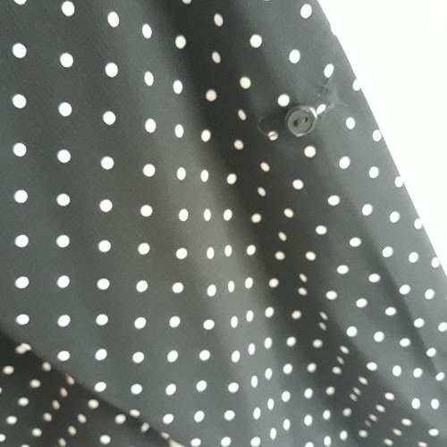 Elementz Blouse Women PXL Black White Polka Dot Long Cuff-able Sleeves V Neck - Picture 5 of 11