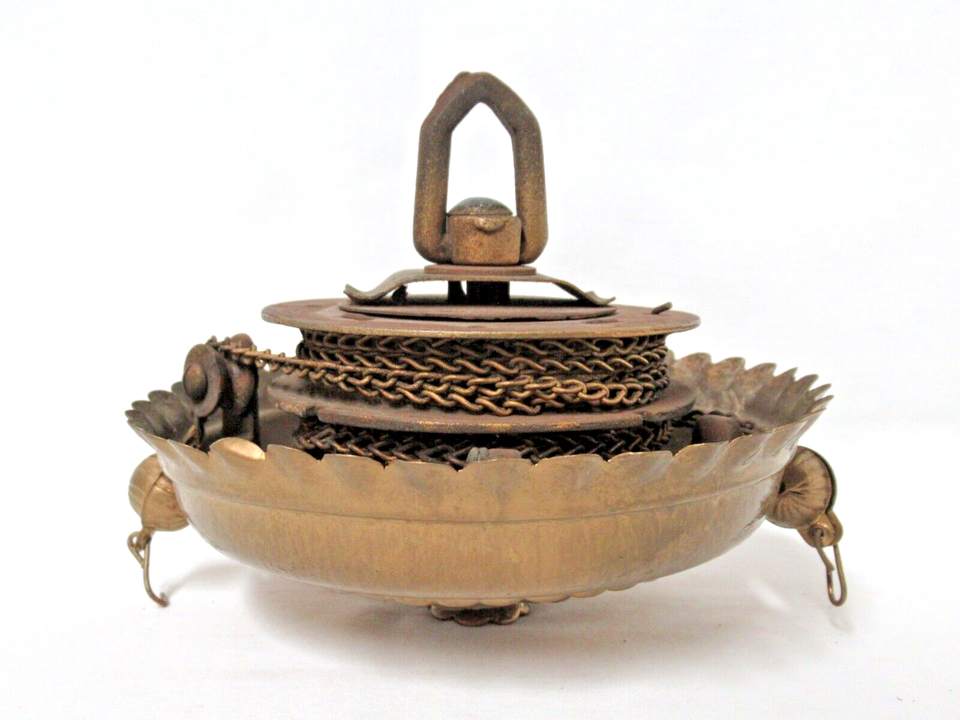 AA ANTIQUE CEILING MOTOR & COVER FOR VICTORIAN HANGING LIBRARY OIL LAMP