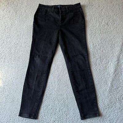 Talbots Jeans Womens 8 (30x27) Black Denim Simply Slattering 5-Pocket Skinny