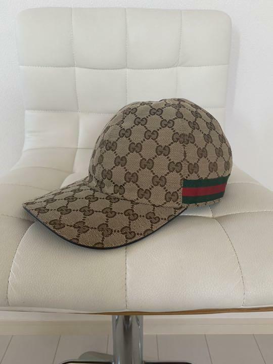 GUCCI Authentic Gucci cap Men's L size cap hat khaki from