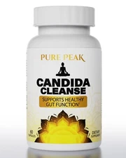 Pure Peak Candida Cleanse - Gut & Colon Support 60 Capsules - for Men & Women