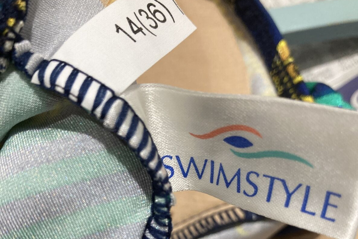 Vintage 1990s Nautical Style "Swimstyle" Bikini, 36" Bust, Size 14 UK 7