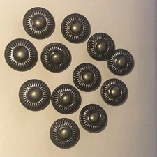 Round Metal buttons color bronze set of 12 Shank Style 3/4” / Read Discription