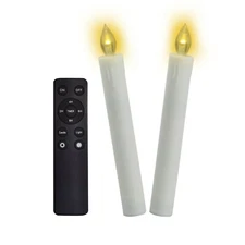 2 Pack LED Taper Candles with Remote/Timer LED Battery Operated Candle Flameless