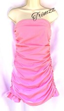 Size Medium ………Pretty Pink Side Ruched Strapless Dress.  New…..Blue Blush