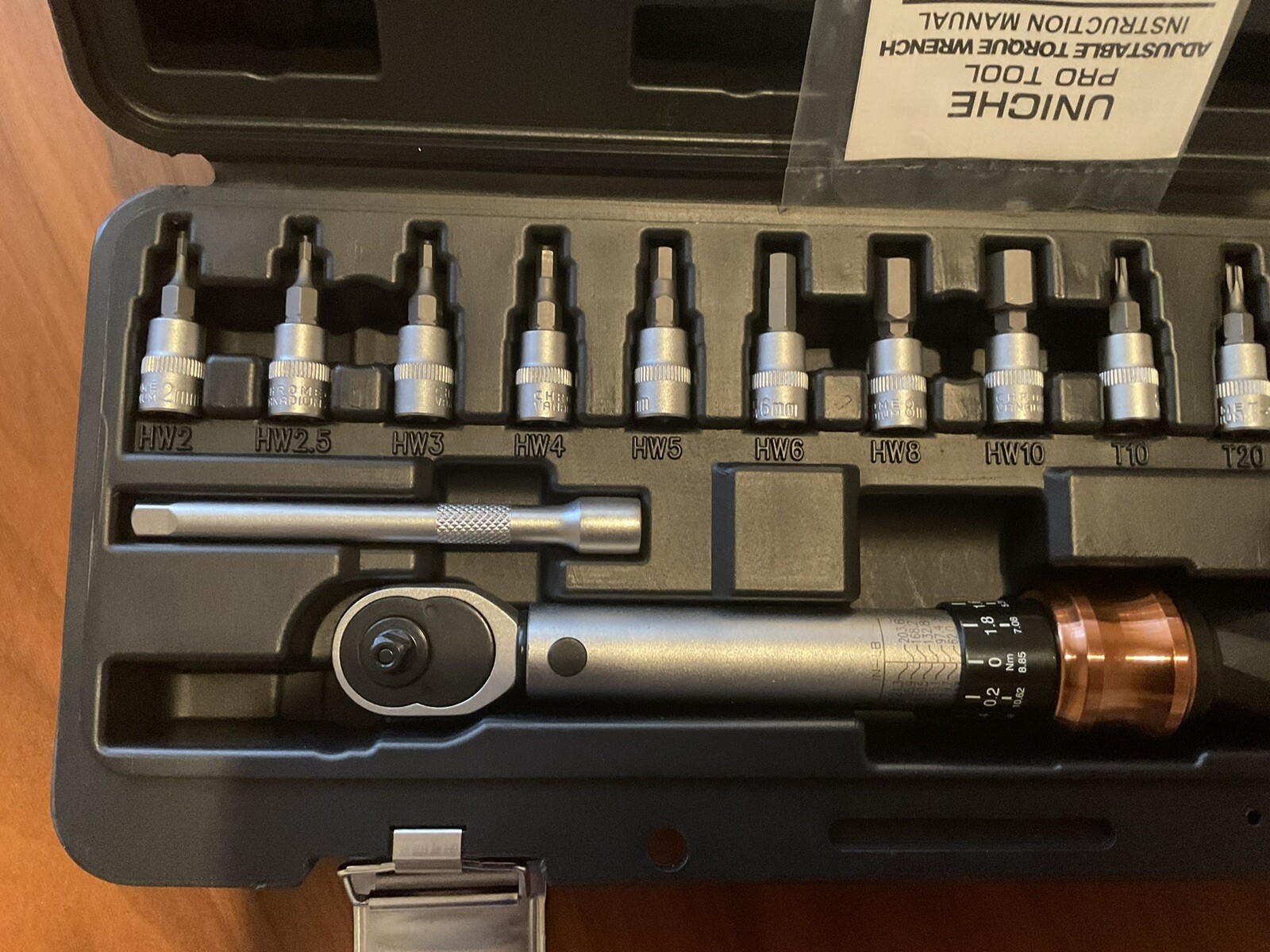 Uniche pro Tool 1/4 Inch Bike Torque Wrench Set - 1 To 25Nm - Allen and Torx