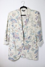 Vintage Chad Stevens Flower Blazer Large Shoulder Pad 48 