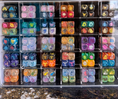 Pokemon Dice D6 Custom Anime Inspired 1x Shiny + Regular