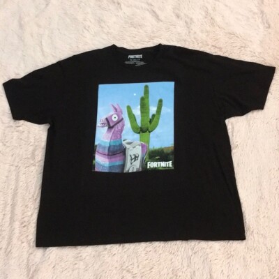 Fortnite Llama Piñata Cactus Logo' Black 2XL Shirt. MAD Engine. Epic Games. NEW.