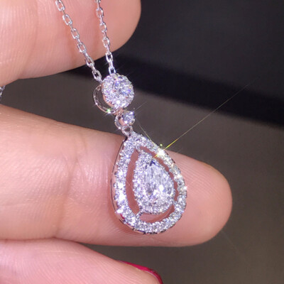 925 Silber Halskette Anhänger Damen wunderschöner Zirkon Damenschmuck