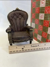 Luxury Miniature Dollhouse Furniture Throne Chair Set by Herco Gift Retired