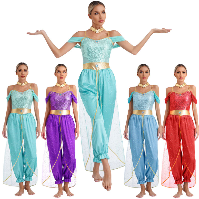 arabian ladies fancy dress Joyfy Arabian Princess Costume for Women Fairy Dance Outfit Halloween Fancy-Dress Costume for Themed Party Cosplay
