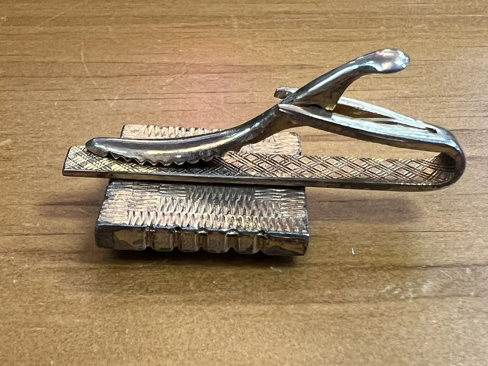 Lote de Gemelos y Clip de Corbata Negro Blanco Oro Remolino Mármol Piedra Pat. 2472958 Foto 4 de 4