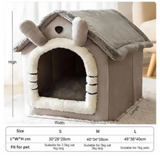 Indoor Warm Dog House Soft Pet Bed Tent House Dog Kennel Cat Bed with Removable