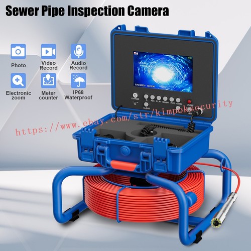 7" Sewer Pipe Inspection Camera Industrial Endoscope DVR Recording Meter Counter - Picture 2 of 20