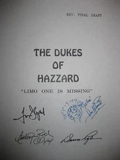The Dukes of Hazzard Signed TV Script Tom Wopat John Schneider Bach Pyle reprint
