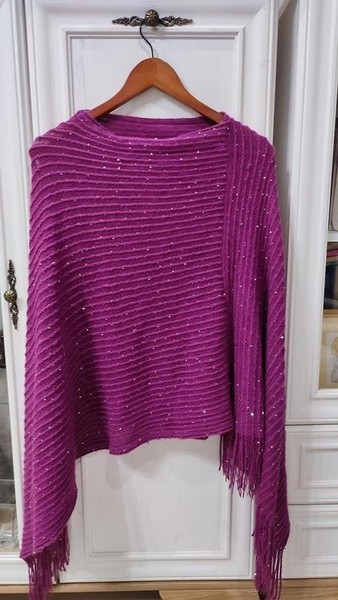 Women Isabel Marant Poncho Purple Acrylic One size