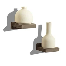  Small Floating Shelf for Wall Set of 2 Natural Wood 4Inch Mini Wall 4×4 Coffee