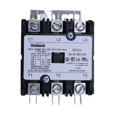 SA-3P-40A-24V 3 Pole 40 Amp 24V Coil Definite Purpose Air Conditioner Contactor