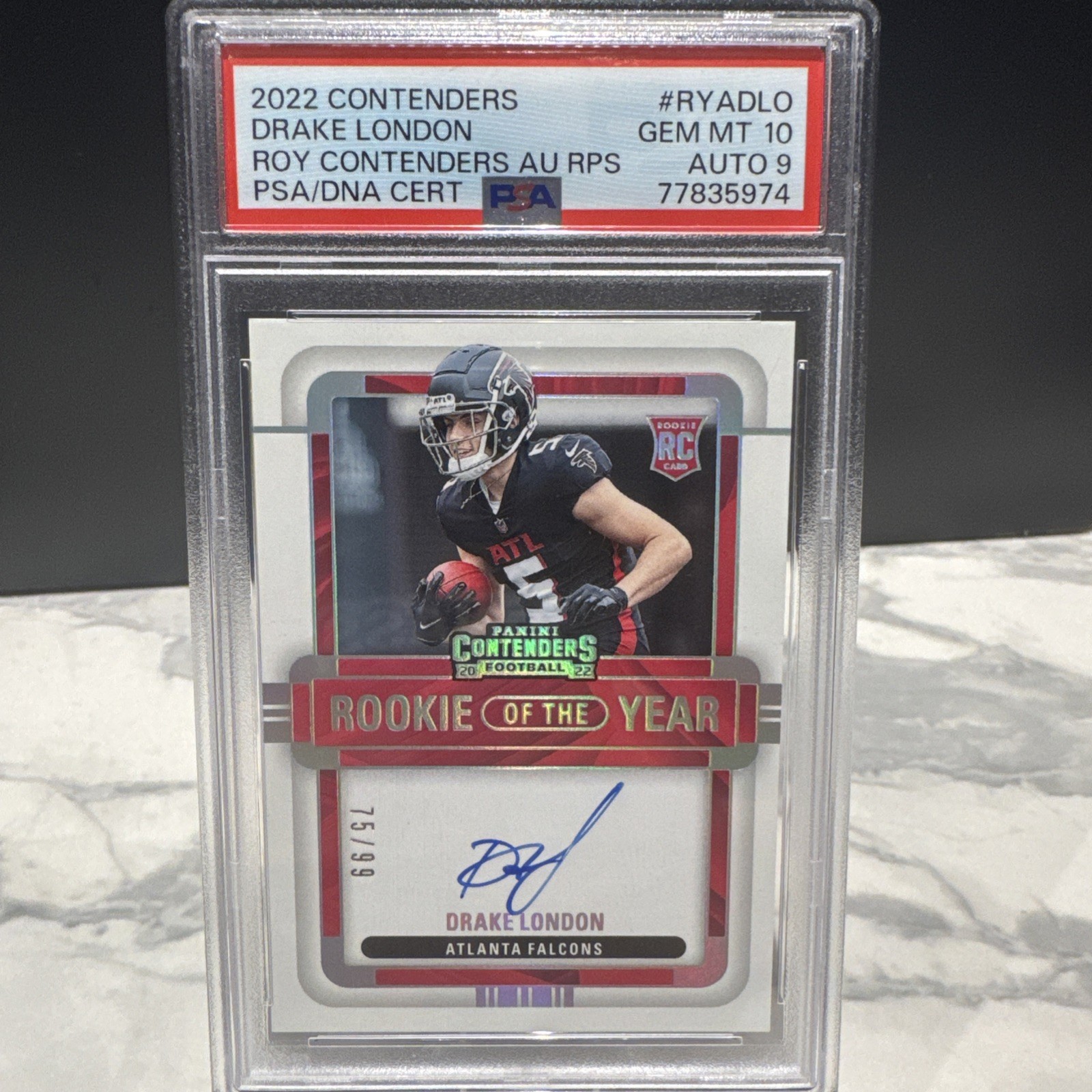 2022 Rookie of the Year Contenders Autographs Rps Drake London #RYA-DLO /99