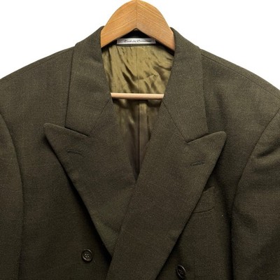 Stefano Ricci Vtg Men's Sz 50 Olive Green Double Breasted Virgin Wool Blazer euc