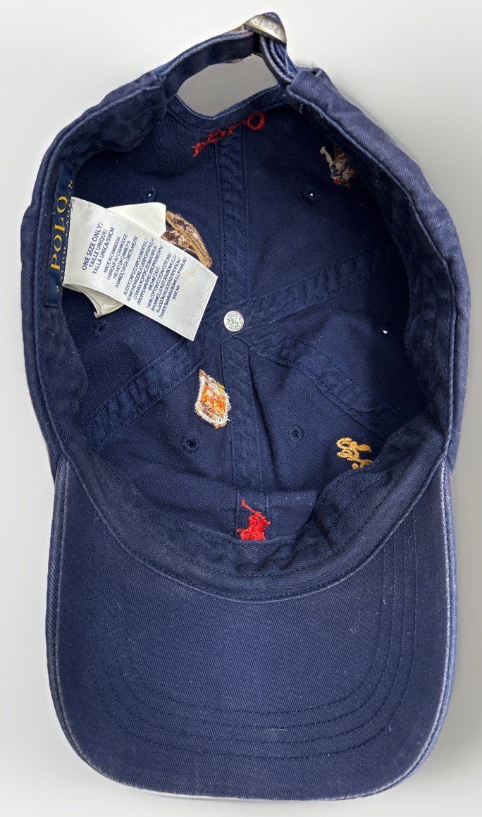 Polo Ralph Lauren Embroidered Hat Cap Navy Taxi Cocktail Bow Tie Shoes Logo Rare thumbnail 2