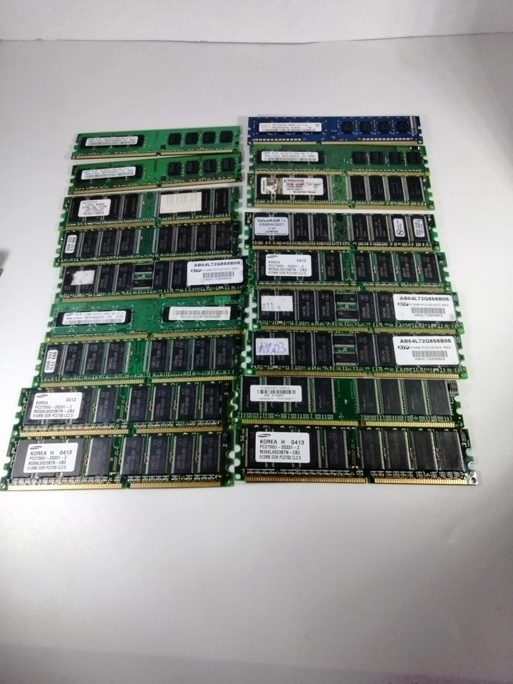 Samsung Hynix Atp 12GB 4 x 1GB 2GB 12 x 512 Mb 1Rx8 PC2 2Rx8 PC3 Memory RAM Lot - Image 2 of 4