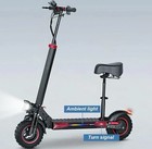Seated Electric Scooter Adults, Hydraulic Brakes, Lights, Black/Red. spare tire. — photo 7