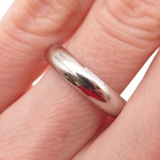 925 Sterling Silver Vintage Classic Wedding Band Ring Size 6.25