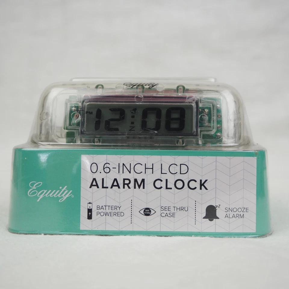 Equity See Though Clear Case Digital Battery Alarm Clock with 0.6'' LCD Display - Image 2 of 4