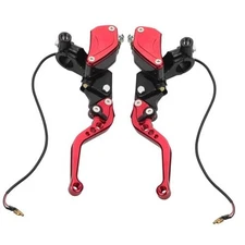 Universal Motorcycle Brake Clutch Pump Lever with Dual Hydraulic Master Red