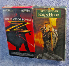Zorro & Robin Hood VHS Lot Kevin Costner Mask of Zorro HTF Tested