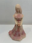 Fenton Pink Burmese Bridesmaid Figurine Satin Pink Roses ( Glows)