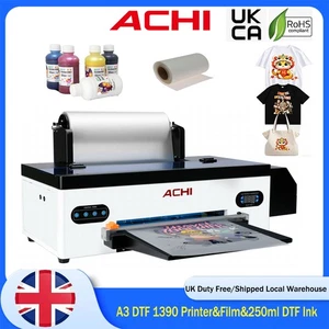 ACHI A3 1390 DTF imprimante & Film de transfert d'encre blanche DIY Imprimé T-shirt