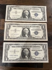 1957 $1 One Dollar Bill Lot Silver Certificate Star Replacement Notes Blue Seal